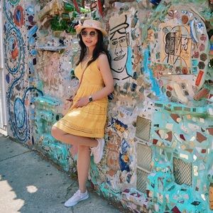 Yello Hollow Sleeveless Dress